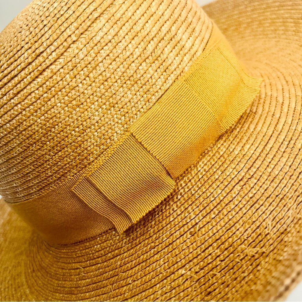 Banana Republic Straw Wide Rim Hat with Ribbon- Made in Italy NWOT
